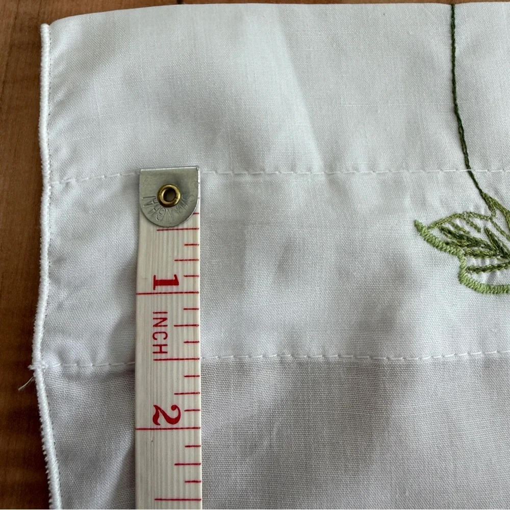 NEW ~ Embroidered Apples & Strawberries White Kitchen Curtain Tiers 60” x 24” - Picture 8 of 14